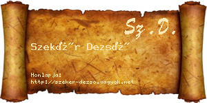 Szekér Dezső névjegykártya
