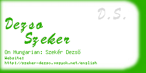 dezso szeker business card