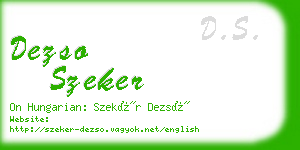 dezso szeker business card